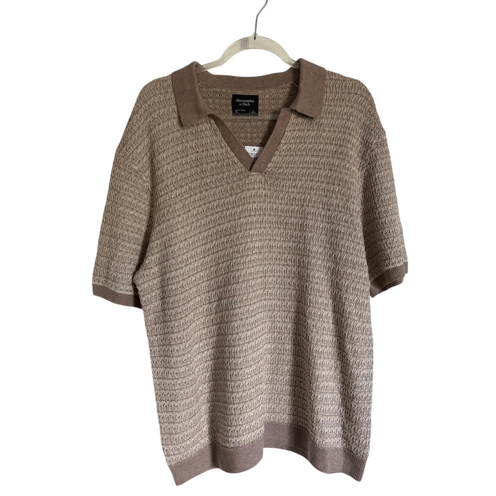 Abercrombie and Fitch Men's Collar Sweater Polo Knit Shirt NWT Large